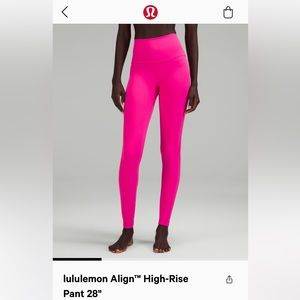 28 inch hot pink Align leggings